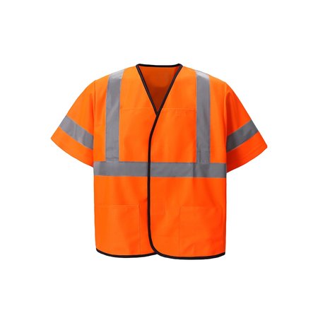 2W INTERNATIONAL Class 3 Light Weight Safety Vest, Large/X-Large, Orange, Class 3 EN333C-3 L/XL